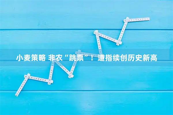 小麦策略 非农“跳票”！道指续创历史新高